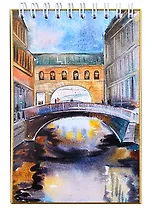 Блокнот, 80л. А6 клетка СПб в акварелях