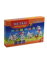 Мелки цветные 09цв асфальтные "Далматинцы", к/к, Хатбер