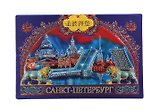 Сувенир, Магнит "Коллаж Мост ночь (львы)" 9*6см фольга [7118]