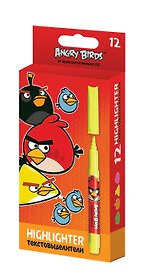 Текстовыделитель "ANGRY BIRDS" желтый, 2-5мм, Angry Birds