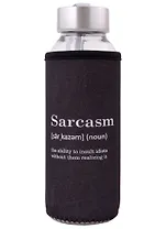 Бутылка в чехле Sarcasm (словарь) (черная) (стекло) (300мл)