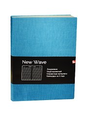 Ежедневник недат. А5 136л "New Wave" бирюзовый, иск.кожа, интегр. обл, Listoff