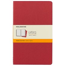Книги для записей А5 "Cahier Journal Large", 3 штуки, клюквенные, Moleskine