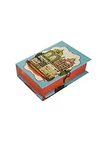 Шкатулка-книга с пуговицей картон Амстердам (18х12х5) (36528)