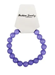 Бусинки на резинке сиреневый(10мм)(18шт)(стекло)(картонный подвес) (11-05492-15)