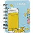 Записная книжка 95*120 57л лин. "Lemon" карт.обл., вырубка, спираль, инд.уп., ассорти - 0