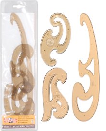 Лекала, дымчатый, пластик, Koh-i-Noor, 3 штуки