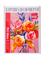 Картина по номерам Нежные розы (холст на картоне, 16,5х13см.) MINI16130028, Art Idea