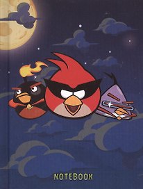 Записная книжка А6 80л кл. "Angry Birds" 7Бц, синяя, Hatber