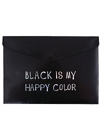 Папка -конверт «Black is my happy color» А4 на кнопке