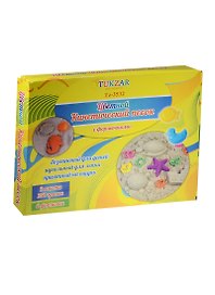 Кинетический песок цветной с формочками (Tz 3532) (2 пакета х 250г) (6 формочек) (Kids creative) (3+) (коробка)