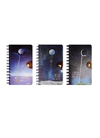 Блокнот I love you to the moon на пружине с кнопкой (196стр) (10,5х18,5)