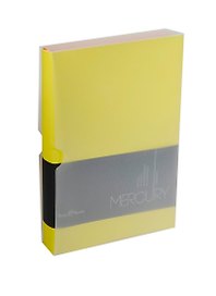 Ежедневник недат. А5 136л "MERCURY" желтый, иск.кожа, тонир.блок, оранж.обрез, ляссе с мет.шильдом, Bruno Visconti