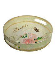 Поднос Уютный дом (только декор. использование) d30см) металл (МЛ-05-home)