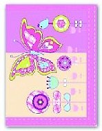 Кошелек "БАБОЧКА" 9*11,5см, 3 отделения, кольцо для ключей, полиэстер