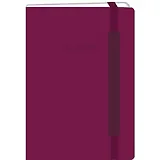 Ежедневник недат. А5 128л "Blank" малиновый, 7Б, иск.кожа, интегр.переплет, торец в цвет обл, на резинке, тонир.блок, ляссе