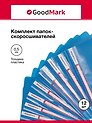 Папка -скоросшиватель А4, пластик 0.14/0.30мм, 12шт, с карманом, в ассортименте, GoodMark