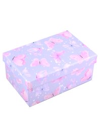 Коробка подарочная "Розовые бабочки" 21*14*8.5см. картон