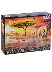 Пазл Königspuzzle 1000 эл.68,5*48,5см. Озеро в саванне МГК1000-6466