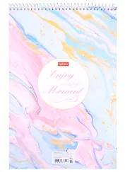 Блокнот А4 96л кл. "Наслаждайся моментом" спираль, жестк.подложка, мел.картон, УФ-лак