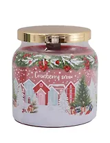 Ароматизированная свеча в стакане Клюквенный снежок с крышкой  (Cranberry Snow with lid) (450г)