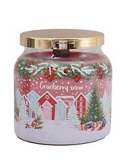 Ароматизированная свеча в стакане Клюквенный снежок с крышкой  (Cranberry Snow with lid) (450г)