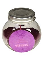 Свеча в стеклянной круглой баночке с металлической крышкой Черника (9 см) (41237)