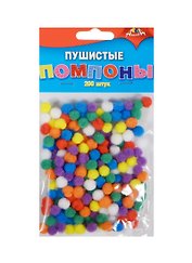 Материалы для творчества Помпоны пушистые (С2575-01) (8мм) (200шт.) (3+) (упаковка)