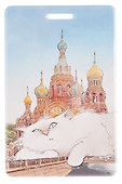Чехол для карточек вертикальный СПб Пушистый Петербург Альфред размышляет о высоком (ДК2025-494) - 0