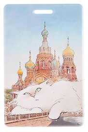 Чехол для карточек вертикальный СПб Пушистый Петербург Альфред размышляет о высоком (ДК2025-494)