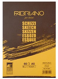 Альбом для зарисовок 14,8*21см 60л "Schizzi" склейка 90г/м2, Fabriano 