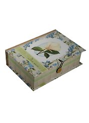 Шкатулка-книга с пуговицей картон M Летние цветы (20х14х6см) (39485)
