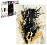 Алмазная мозаика "Вороной конь" 30х40 см.
