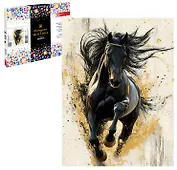 Алмазная мозаика "Вороной конь" 30х40 см.