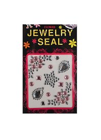 Стразы отдельные на пленке Jewelry Seal (1461-2/20) (бел. звезда-роз. цветы)