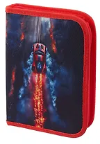 Пенал 1 отделение "Foggy car" с наполнением, 21*14см, 24 предмета