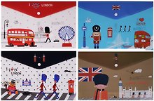 Папка -конверт «Лондон» А4 на кнопке, в ассортименте