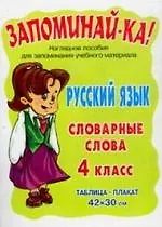 Русский язык.Словарные слова 4 класс. Наглядное пособие.