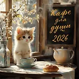 Календарь 2026г 300*300 "Кафе для души" настенный, на скрепке