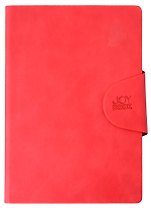 Ежедневник недат. А5 136л "Snap book. No 5" красный, иск.кожа, интегр.переплет, клапан, офсет, ляссе