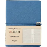 Записная книжка А6 100л лин. "LITE BOOK. Синий" иск.кожа, интегр.переплет, скругл.углы, ляссе, поперечн.резинка, инд.уп.