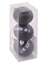 Набор елочных шаров С НГ, короч (черные) (3 шт) (6 см) (пластик) (7582534)