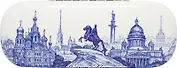 Чехол для очков Санкт-Петербург, гжель