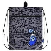 Мешок для сменной обуви "ГРАФФИТИ" 36*48см, полиэстер, полноцв.печать, наруж.карман, светоотраж.элементы