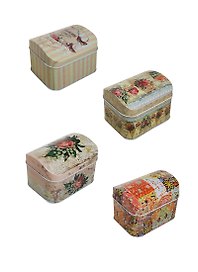 Сувенир, Шкатулка жестяная с выпуклой крышкой (в ассорт.) (8х8х10,5) (GX)