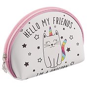 Косметичка на молнии полукруг Кошка-единорог (21*13см) (ПВХ бокс) (12-12058-VV-8778)