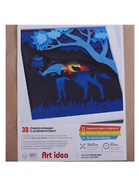 Набор для творчества Art idea. 3D-аппликация «Ночной волк», 20 х 20 см