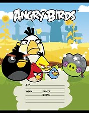 Тетрадь в клетку Angry Birds, 18 листов, в ассортименте