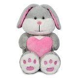 Игрушка мягкая, Maxitoys Зайка Серый с Сердцем 23см, цвет-серый, розовый