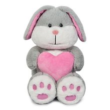 Игрушка мягкая, Maxitoys Зайка Серый с Сердцем 23см, цвет-серый, розовый
